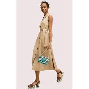 Kate Spade New York Sleeveless Shirtdress Khaki Womens Size XS
